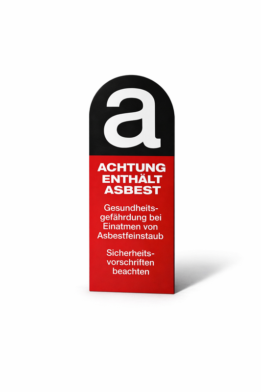 Achtung enthält Asbest – Warnaufkleber für Asbestbereiche